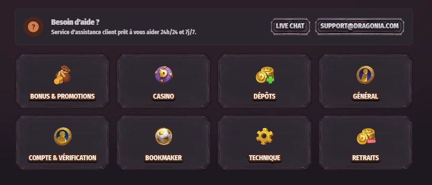 dragonia casino service client